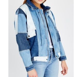 Free People Patchwork Denim Jacket